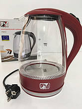 Чайник скляний PROMOTEC PM-810 Red (6 шт./ясть)