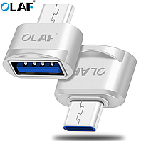 Адаптер OTG Type-C – USB. Перехідник для з'єднання Type-C OTG Adapter F7 Білий
