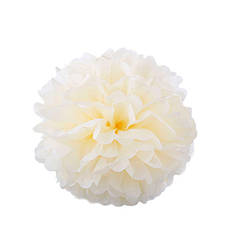 Помпон з паперу тишею, колір кремовий, d-15 см