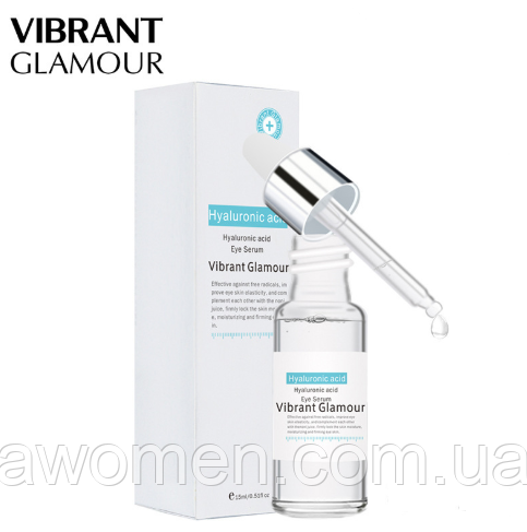 Сироватка для очей Vibrant Glamour Hyaluronic Acid Serum з гіалуроновою кислотою і пептидами 15 ml