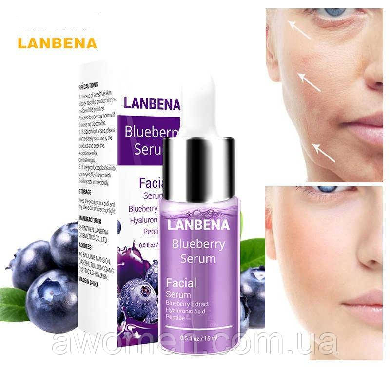 Сироватка Lanbena Blueberry Serum, з гіалуроновою кислотою й екстрактом чорниці 15 ml