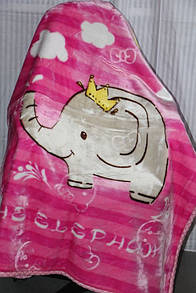 Дитяче велюрове покривало Fashion 110х140 см., слоники