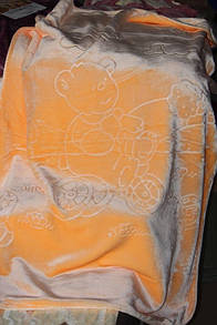 Дитяче велюрове покривало Fashion 110х140 см., персикове