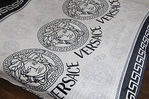 Велюрове покривало Євро розміру Versace біло-чорне