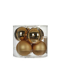 Ялинкові кульки комплект 6 шт., колір шампань