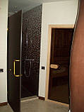 Двері в душ скляні скло бронза сатин, фото 2
