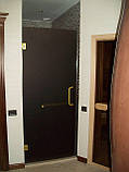 Двері в душ скляні скло бронза сатин, фото 3