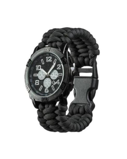 Годинник водонепроникний MIL-TEC ARMY UHR PARACORD Black (15774002) розм.M