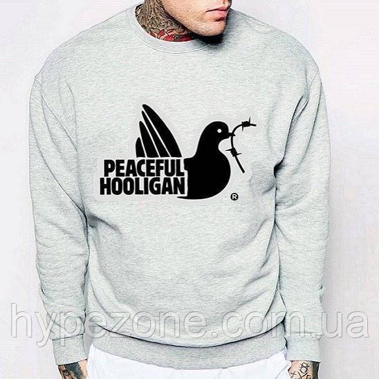Світшот чорний Peaceful hooligan