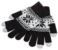 Перчатки для сенсорных экранов Touch Gloves Snowflake black-white (черно-белые)