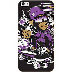 Чохол силіконовий з картинкою для ZTE Blade A522 Стильна мавпа