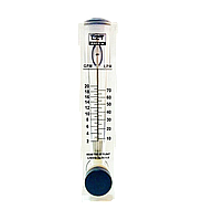Ротаметр для воды (10-70 л/мин) панельный с регулятором потока (расходомер)