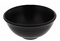 Тарелка для риса черная / Пиала черная 450 мл, 13,5 см (Pro Ceramics) Черный-мат