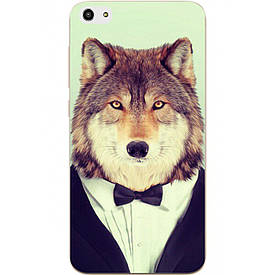 Чохол з картинкою силіконовий для ZTE Blade A522 Вовк в смокінгу