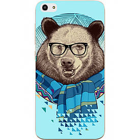 Чохол з картинкою силіконовий для ZTE Blade A522 Ведмедик в окулярах