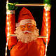Новорічна Фігура Діда Мороза (Санта Клауса) 60 см на світних сходах, фото 2