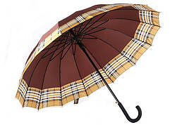 Парасолька-тростина, напівавтомат, 16 спиць, коричневий, XI-006
