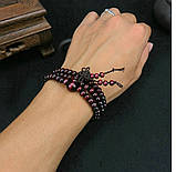 Чітки Буддійські на 108 зерен бордові браслет із намистин, фото 3