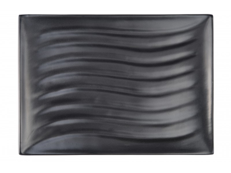 Тарелка мелкая прямоугольная 22,5х17,5 см, Черная (Pro Ceramics) Кудамоно, Черный-мат - фото 2 - id-p1079070371