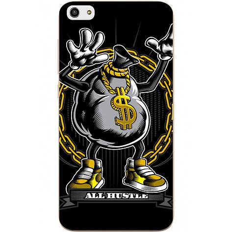 Оригінальний силіконовий бампер чохол для ZTE Blade A522 з картинкою Грошовий мішок, фото 1