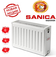 Батареи стальные Sanica 22тип, 500х800 Боковое подключение Радиатор отопления