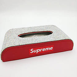 Підставка для серветок для автомобіля зі стразами, на торпеду Supreme Червоний