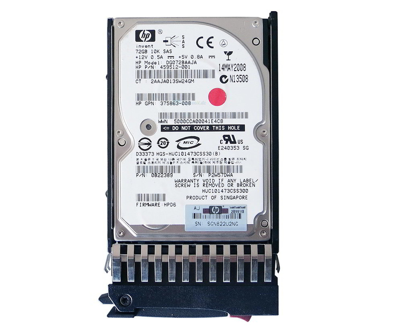 Жесткий диск для сервера 72Gb HP 459512-0012, 10000rpm 32MB (DG072BAAJA) 2.5" SAS Б/У
