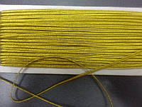Атласный шнур -сутаж плоский 3 мм / парча золото
