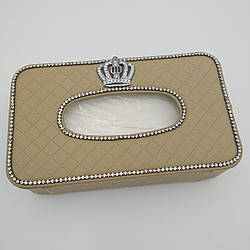 Серветниця для автомобіля зі стразами, на підголівник Корона