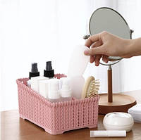 Органайзер для косметики рожевий - висота 10см, довжина 19см, ширина 12,5 см (виготовлений з міцного пластику)