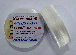 Нитки для вишивання бісером TYTAN-100 білі