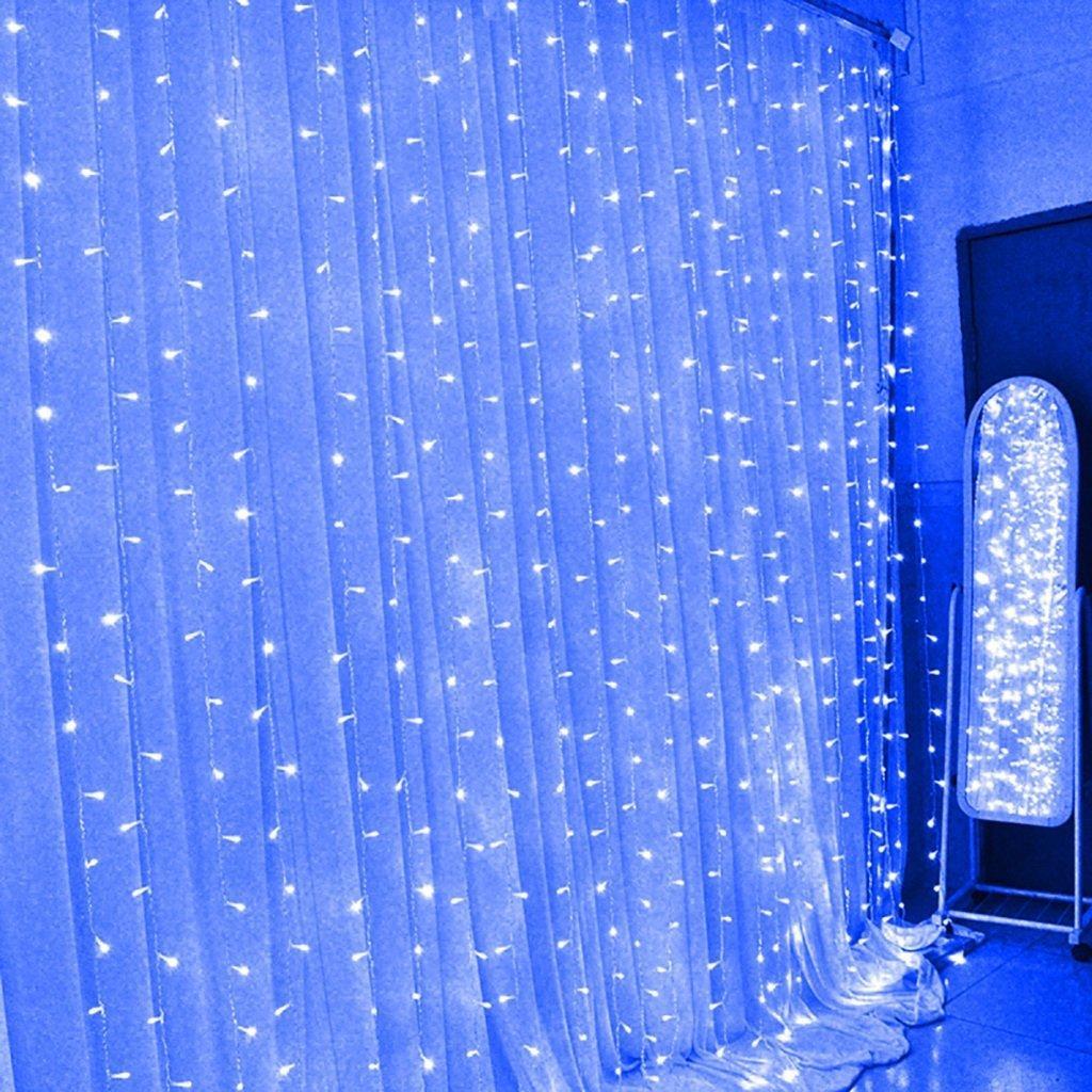 Штора, занавес светодиодный 2х1,5 м 480 led, цвет синий - декоративная гирлянда на Новый год - фото 1 - id-p1079120367