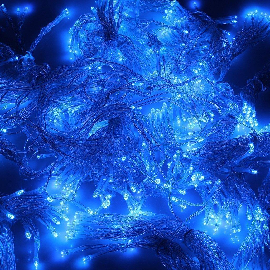 Штора, занавес светодиодный 2х1,5 м 480 led, цвет синий - декоративная гирлянда на Новый год - фото 5 - id-p1079120367