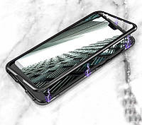Магнитный металлический чехол FULL GLASS 360° для Huawei Honor 8X / Стекла на дисплей в наличии / Черный
