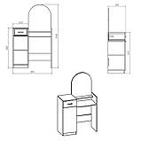 Трюмо-1 горіх екко Компаніт (86х39х139 см), фото 2