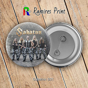 Значок 44 мм рок Sabaton