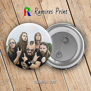 Значок 56 мм рок Sabaton 003