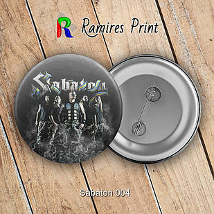 Значок 56 мм рок Sabaton 004