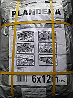 Тент Tenexim Mocny 6*12 м, готові розміри в ас., щільний 120 г/м2 срібний з УФ-захистом