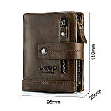 Гаманець шкіряний чоловічий Jeep. Портмоне з натуральної шкіри (чорний), фото 3