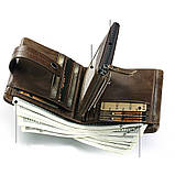 Гаманець шкіряний чоловічий Jeep. Портмоне з натуральної шкіри (чорний), фото 4