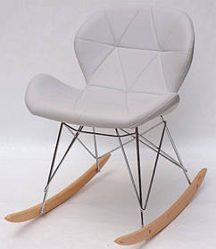Крісло гойдалка Invar Rack Eames RAR шкірозамінників сірий 10, Charles Eames Rocker Shell