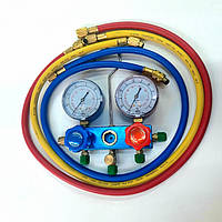 Колектор 2-вентильний з манометром CT-236 BG (R-410 Китай) зі шлангами