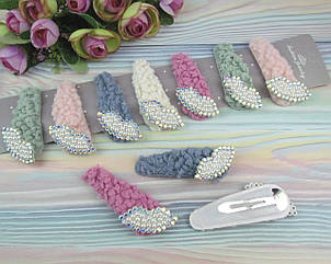 Шпильки для волосся букле 8*3 см перлинні губки 10 шт/уп.