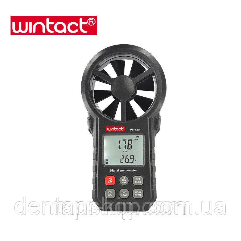 Анемометр Wintact WT87B (0,20-30,00 м/с; 99990 м3/м) з USB-інтерфейсом, гігрометром і термометром