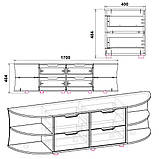 Тумба під ТВ Одеса бук Компаніт (170х40х48 см), фото 2