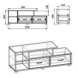 Тумба під ТВ Вінниця бук Компаніт (120х35х43 см), фото 2