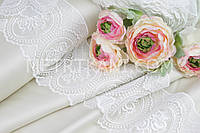 Кружево розы в кругах цвет белый, ширина 12 см. № 2500-6