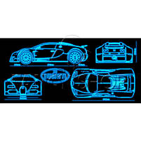 Чашка - хамелеон "Bugatti neon", авто, Кружка керамическая хамелеон "Бугатти неон", фото 4