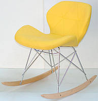 Кресло качалка Invar Rack Eames RAR кожзам желтый 12, Charles Eames Rocker Shell